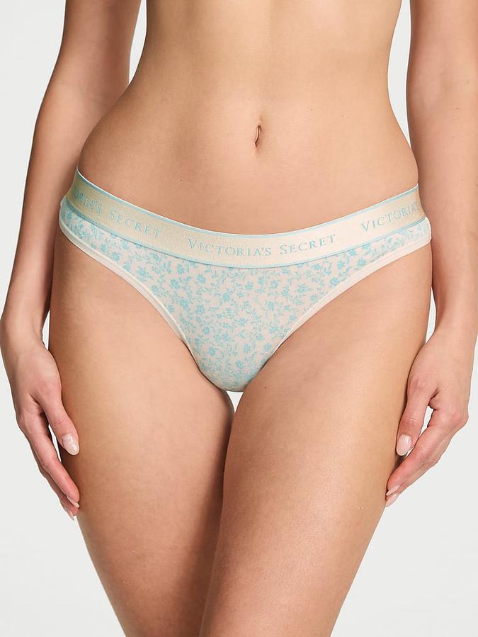 Logo Cotton Thong Panty image number 0