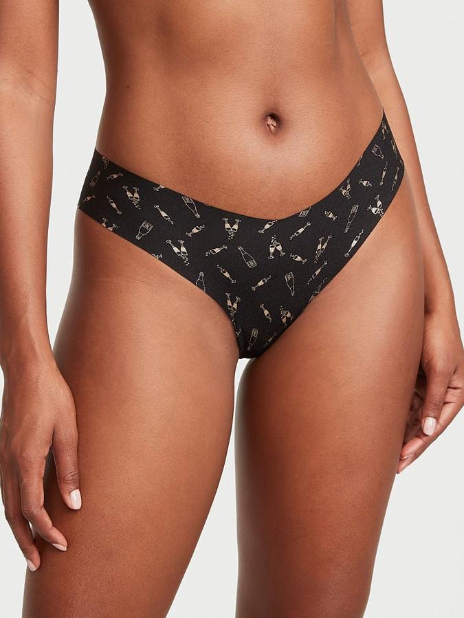 No-Show Foil-Print Thong Panty
