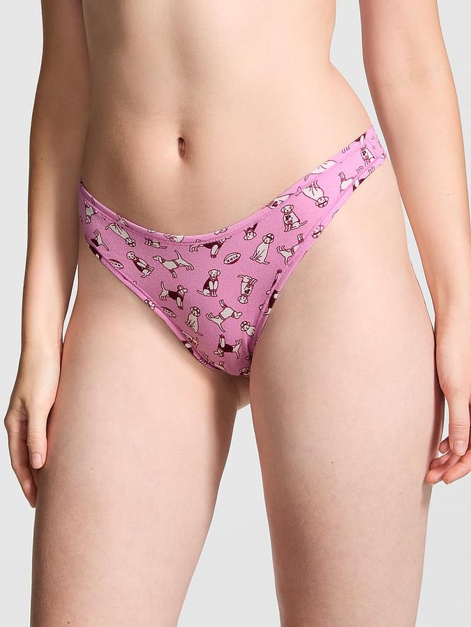 Cotton High-Leg Thong Panty