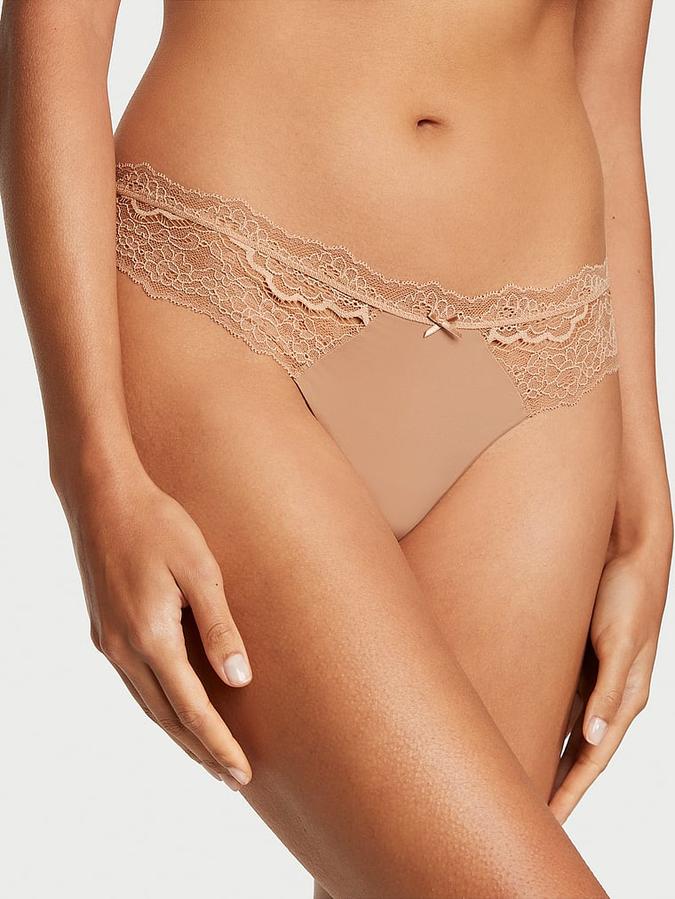 Lace-Trim Thong Panty image number 0