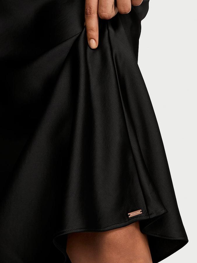 Luxe Satin Crop Bandeau Top & Slip Skirt Set image number 3