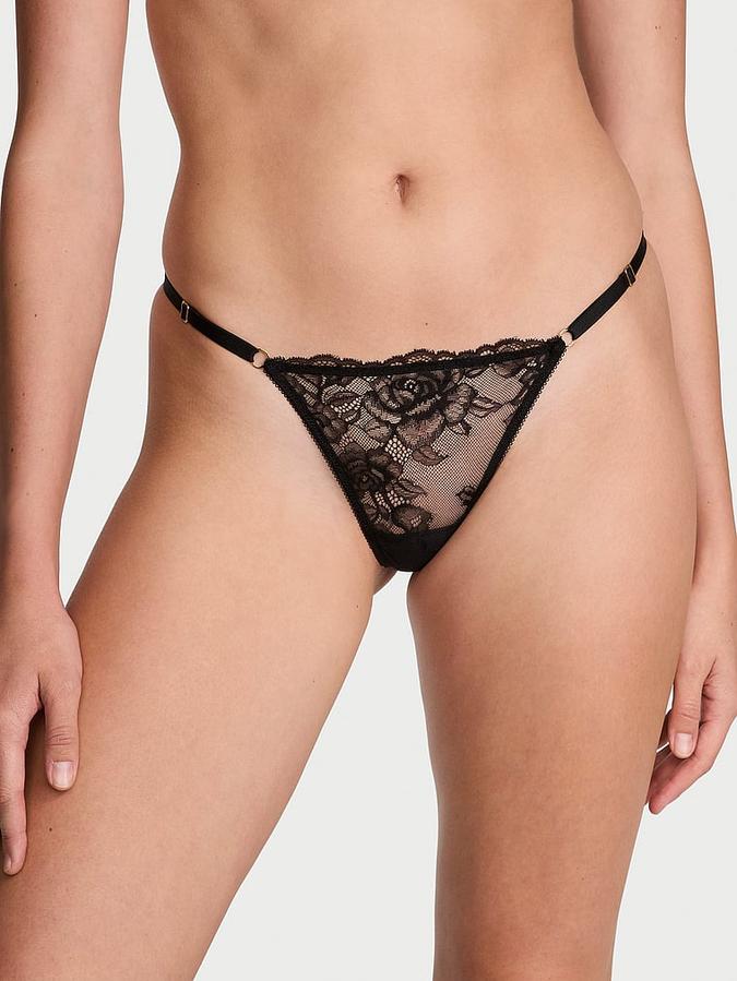Rose Lace Adjustable V-String Panty image number 0