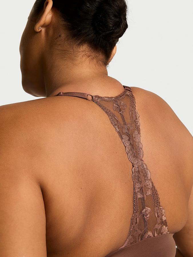 Lightly Lined Lace Racerback Demi Bra image number 3