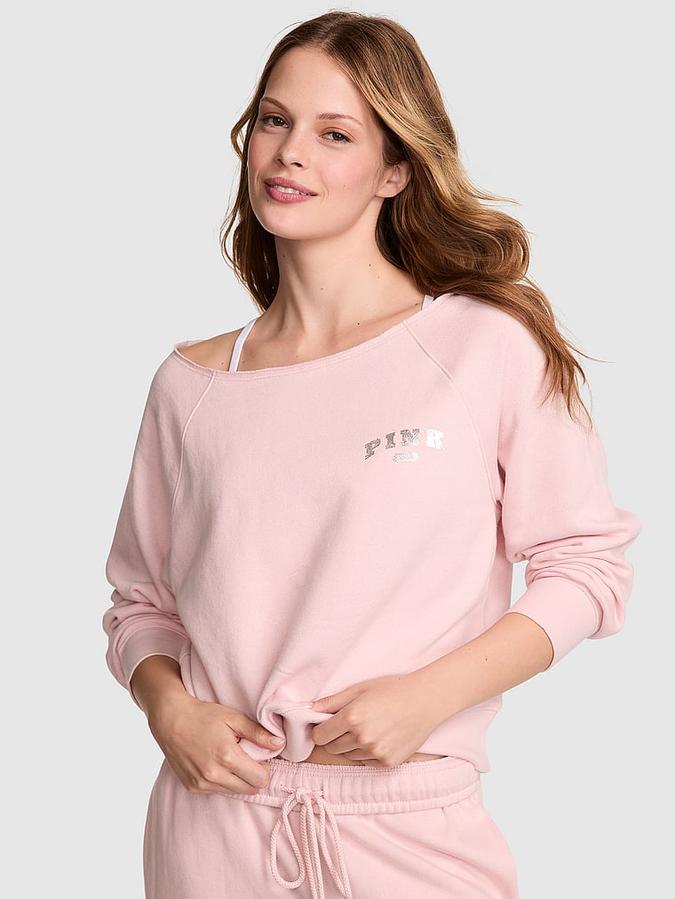 Ivy Fleece Off-The-Shoulder Sweatshirt