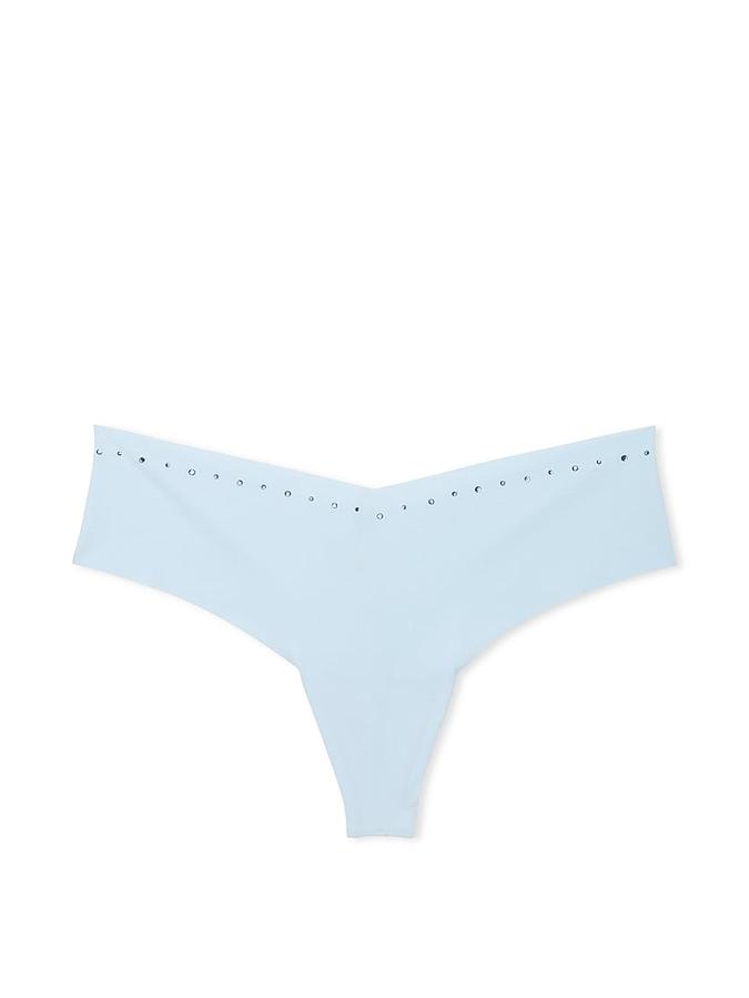 No-Show Shine-Trim Thong Panty image number 1