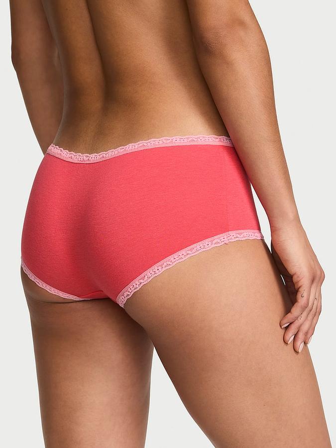 Cotton Lace-Trim Boyshort Panty