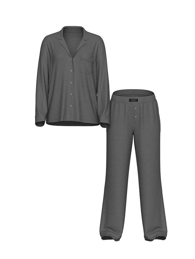 SoSoft Modal&trade; Ribbed Long Pajama Set image number 2