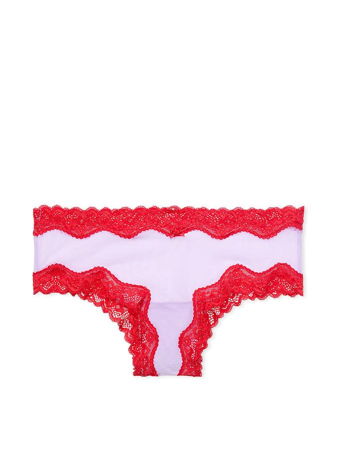 Tease Mesh Lace-Trim Cheeky Panty image number 2