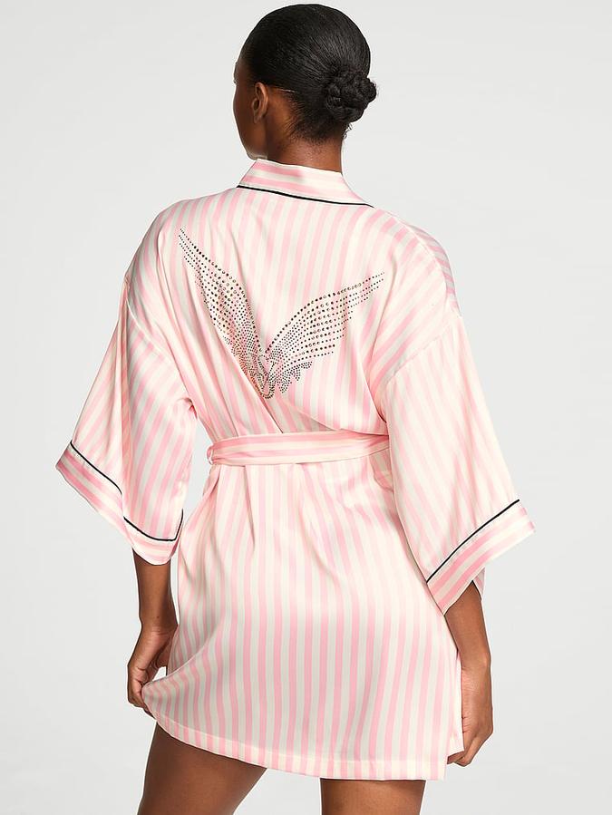Victoria's Secret Backstage Satin Sparkle Short Robe