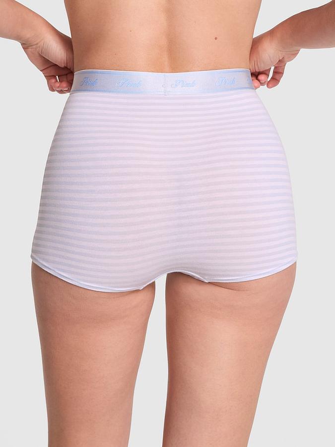 Logo Cotton High-Waist Boyshort Panty