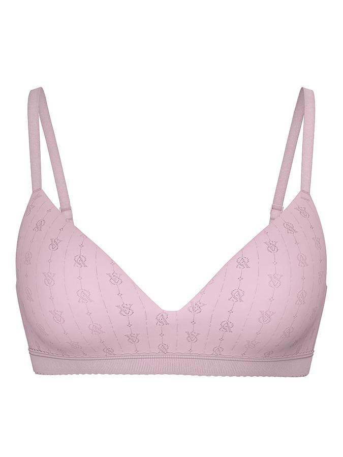 Pointelle Logo Lightly Lined Wireless Bra image number 2