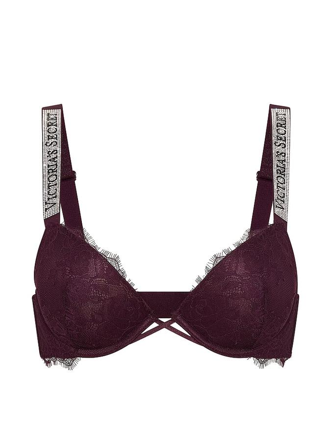Shine Strap Lace Push-Up Bra image number 2