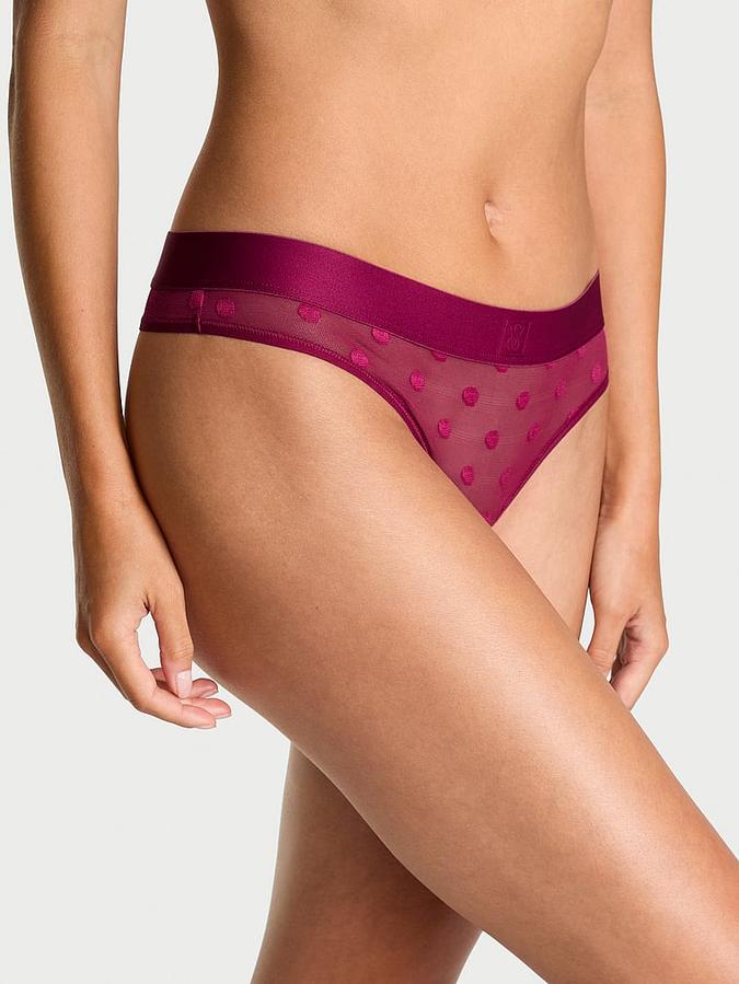 Sheer Heritage Logo Thong Panty image number 0