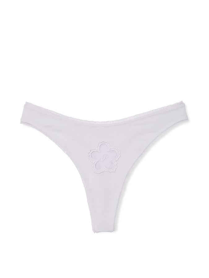 Cotton Daisy Patch High-Leg Thong Panty image number 2