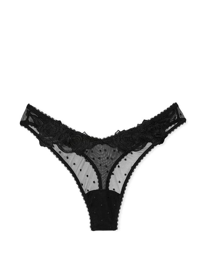Sheer Rose High-Leg Thong Panty image number 2