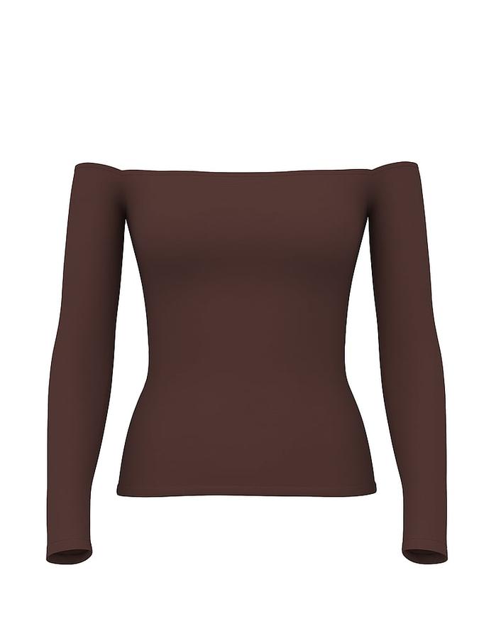 Base Stretch Off-The-Shoulder Long-Sleeve Top image number 2