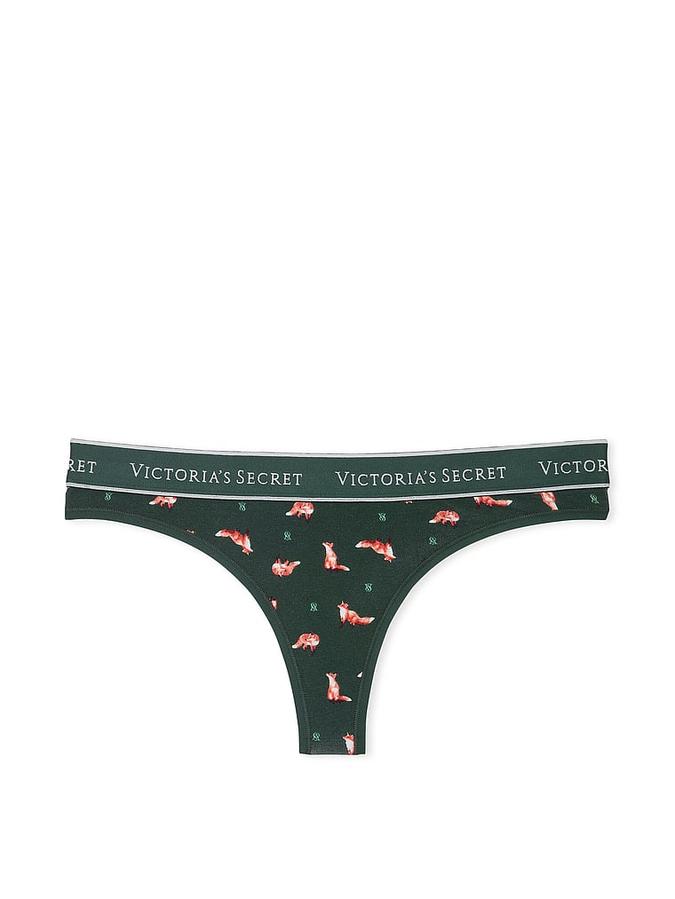 Logo Cotton Thong Panty