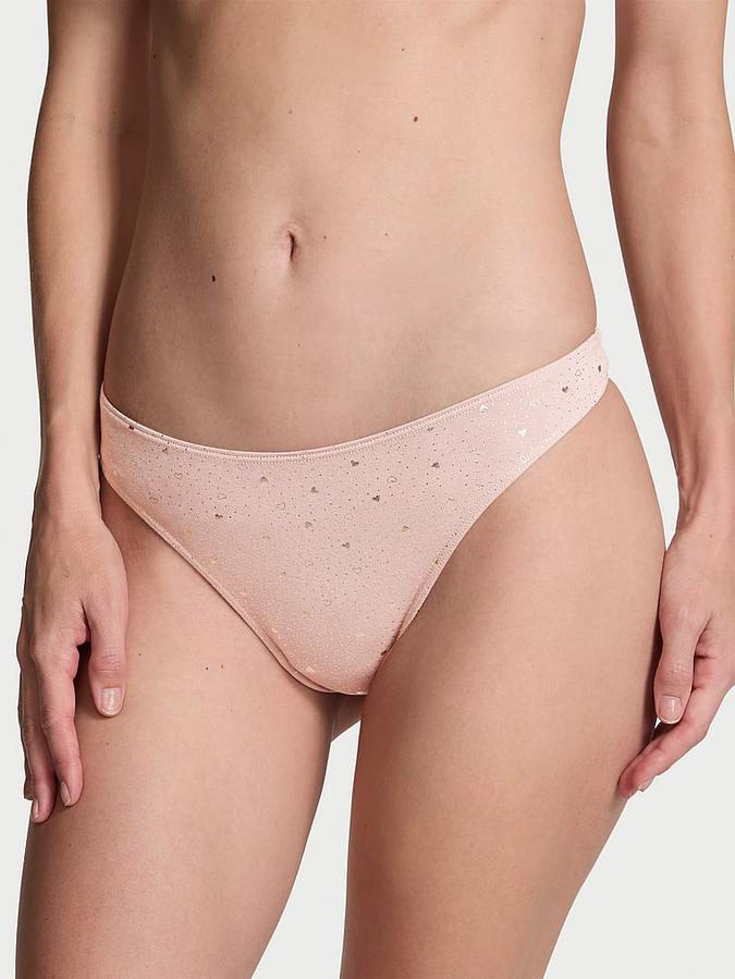 Stretch Cotton High-Leg Scoop Thong Panty