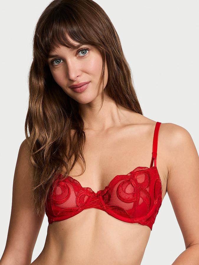 Wicked Tied-with-a-Bow Embroidery Unlined Balconette Bra image number 4