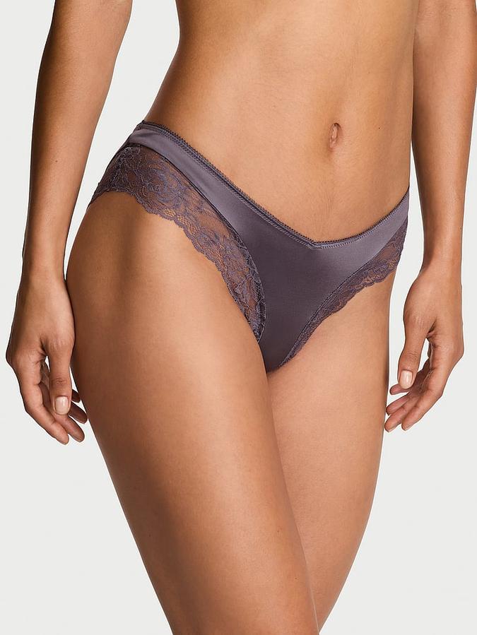 Rose Lace-Trim High-Leg Cheeky Panty