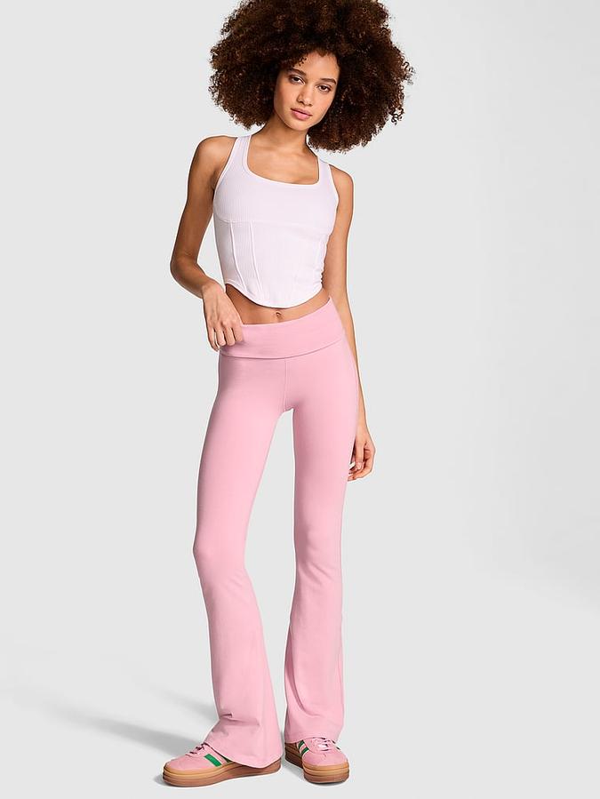All-Day Cotton Foldover Flare Leggings image number 0