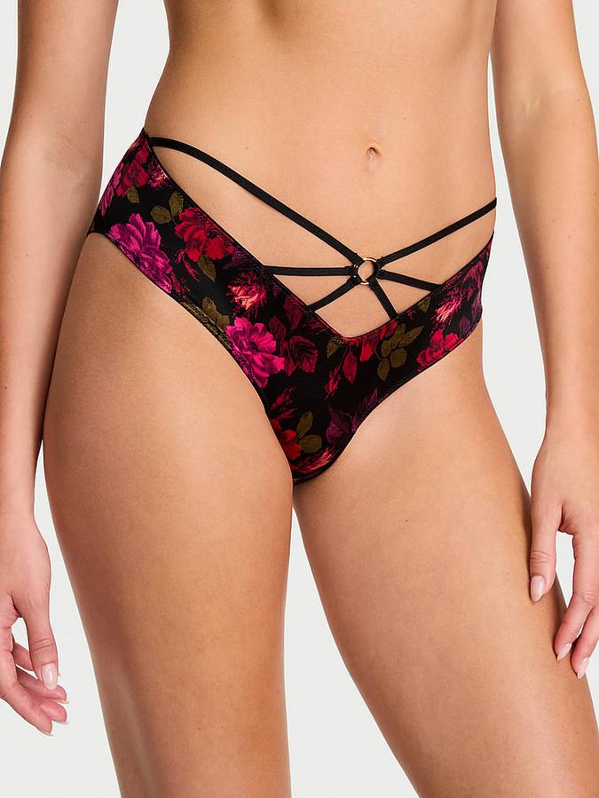 Strappy Ring Hardware Open-Back Cheeky Panty image number 0