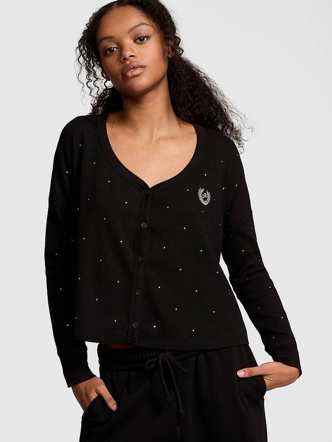 Thermal Boxy Bling Cardigan image number 0