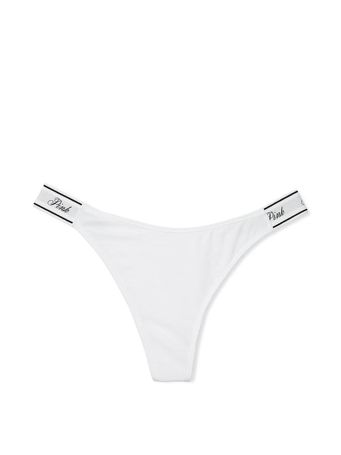 Logo Cotton Shine High-Leg Thong Panty image number 2