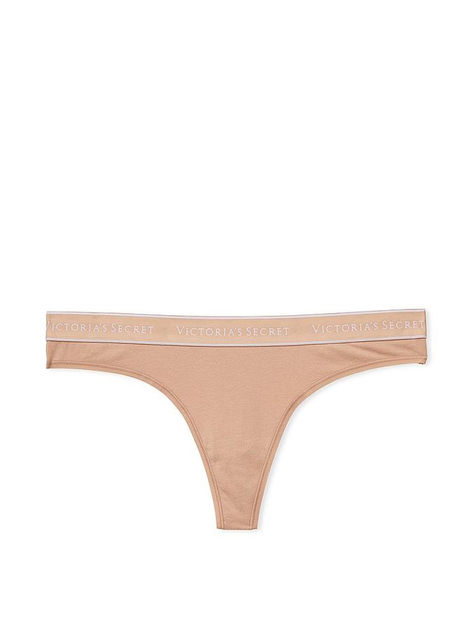 Logo Cotton Thong Panty image number 1