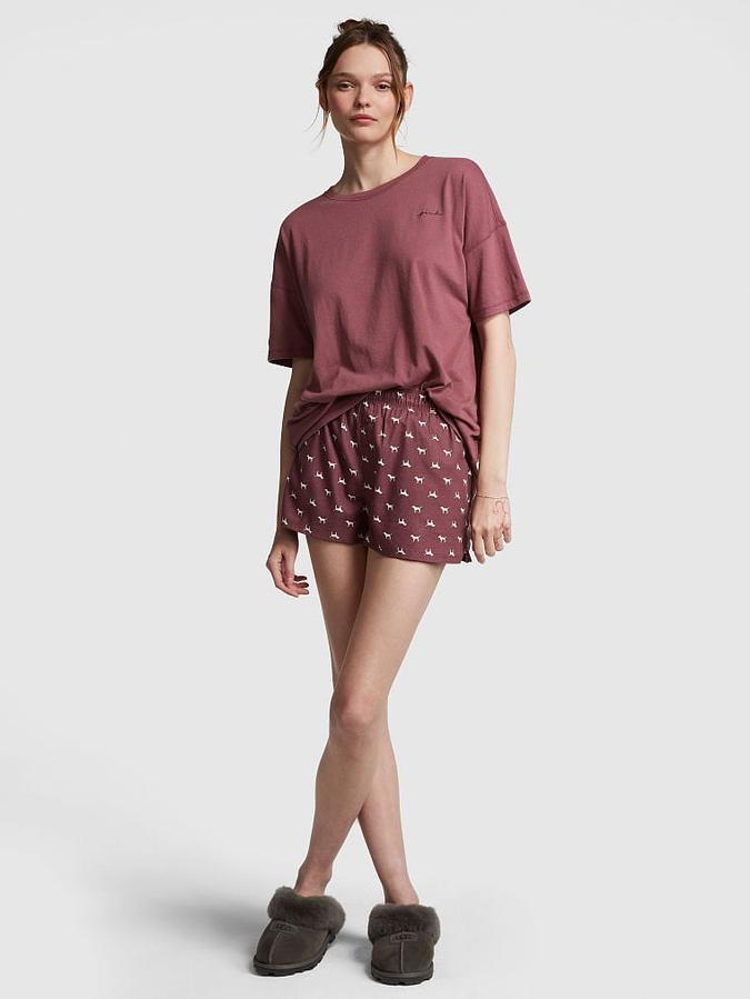 Flannel Boxy Pajama Shorts image number 3