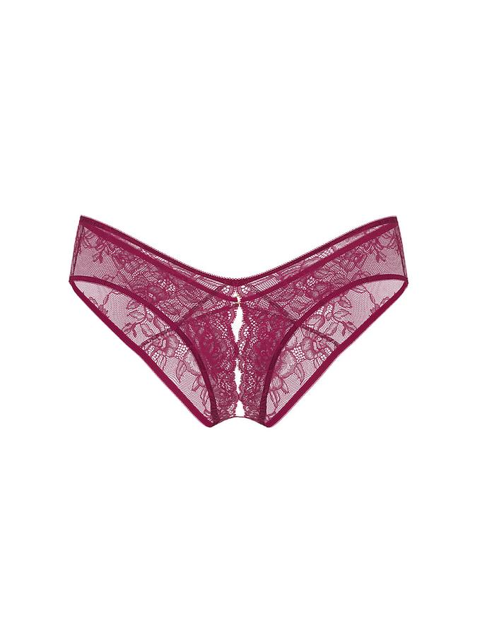 Rose Lace Crotchless Cheeky Panty image number 2