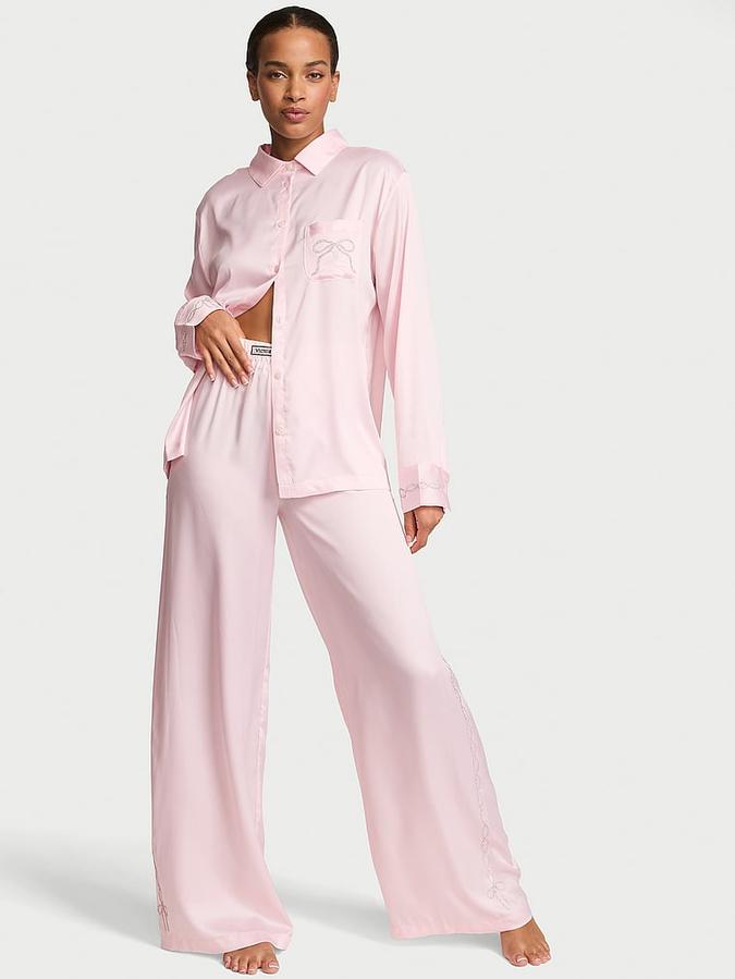 Signature Satin Shine Shop Long Pajama Set