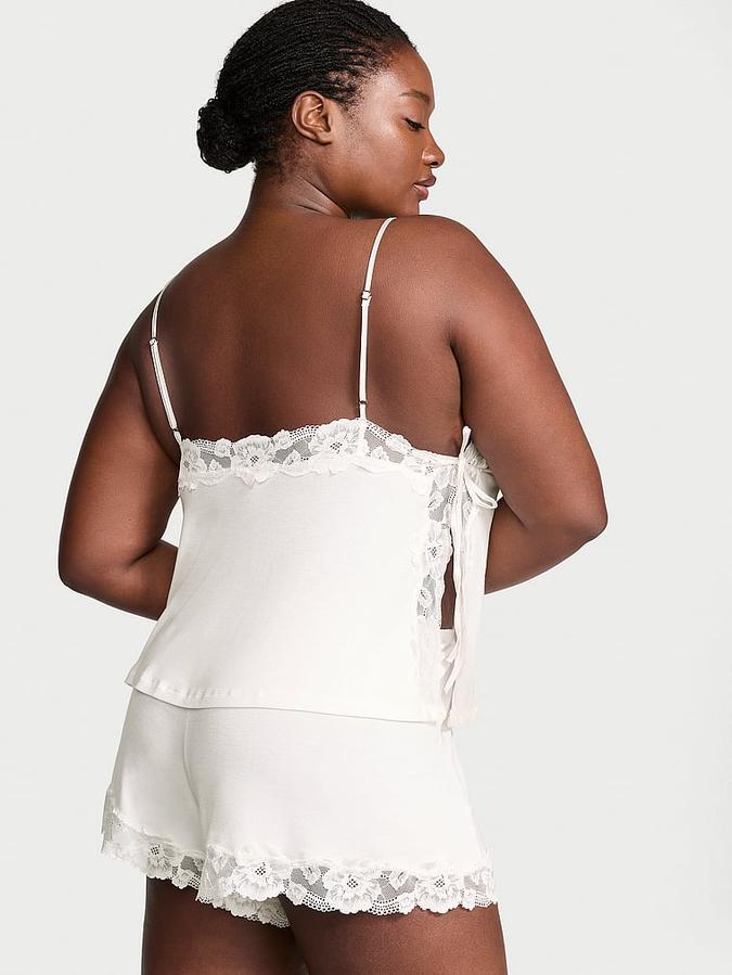 Ribbed Modal & Lace Cami Shorts Set image number 1
