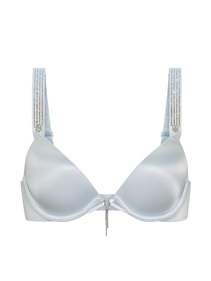 Ombr&eacute; Stripe Shine Strap Lightly Lined Plunge Demi Bra image number 2