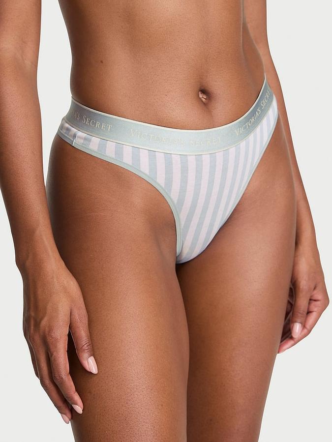 Logo Cotton Thong Panty image number 0