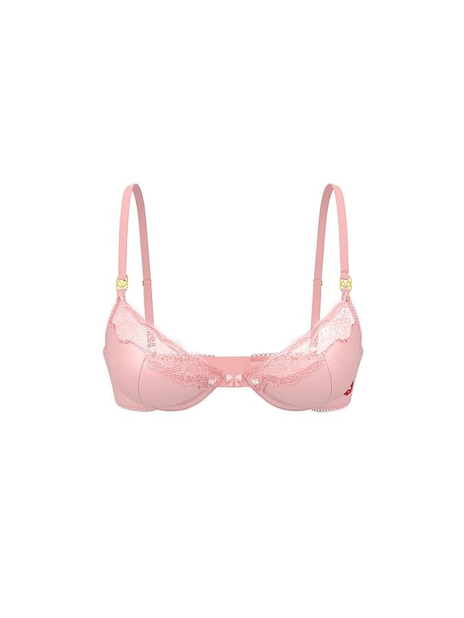 Tease Unlined Satin Kiss Demi Bra image number 2
