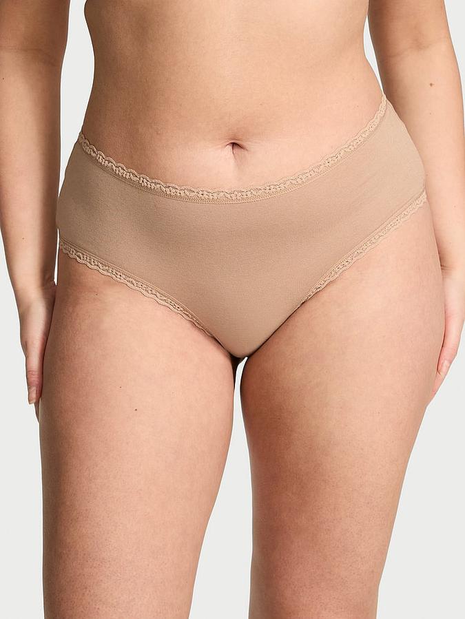 Cotton Lace-Waist Cheeky Panty