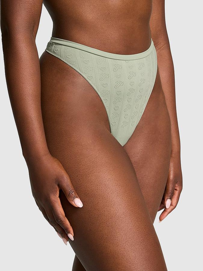 Seamless High-Leg Thong Panty image number 0