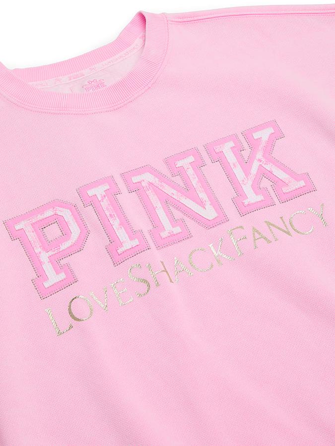 PINK x LoveShackFancy Oversized Crew Sweatshirt image number 3