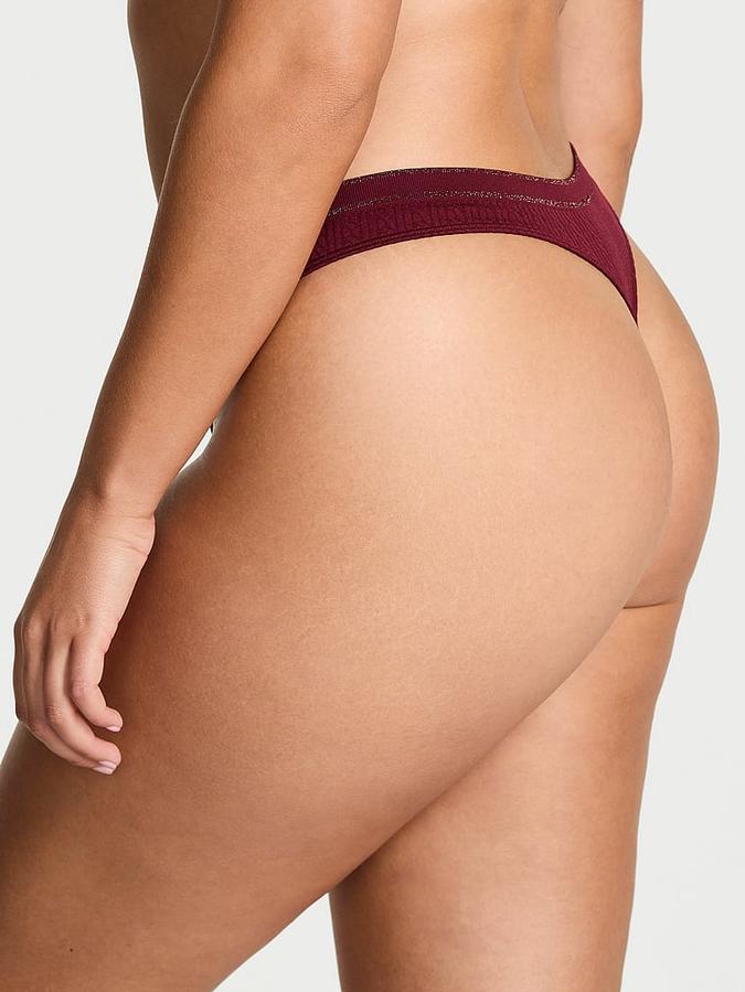 Seamless Cable-Knit Thong Panty