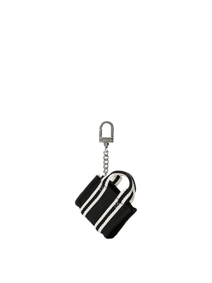 Black Mini Tote Keychain Charm Mini Tote Keychain Charm