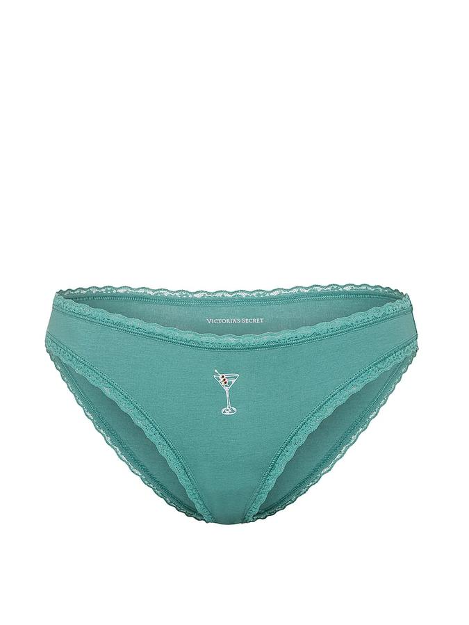 Cotton Lace-Waist Bikini Panty image number 2