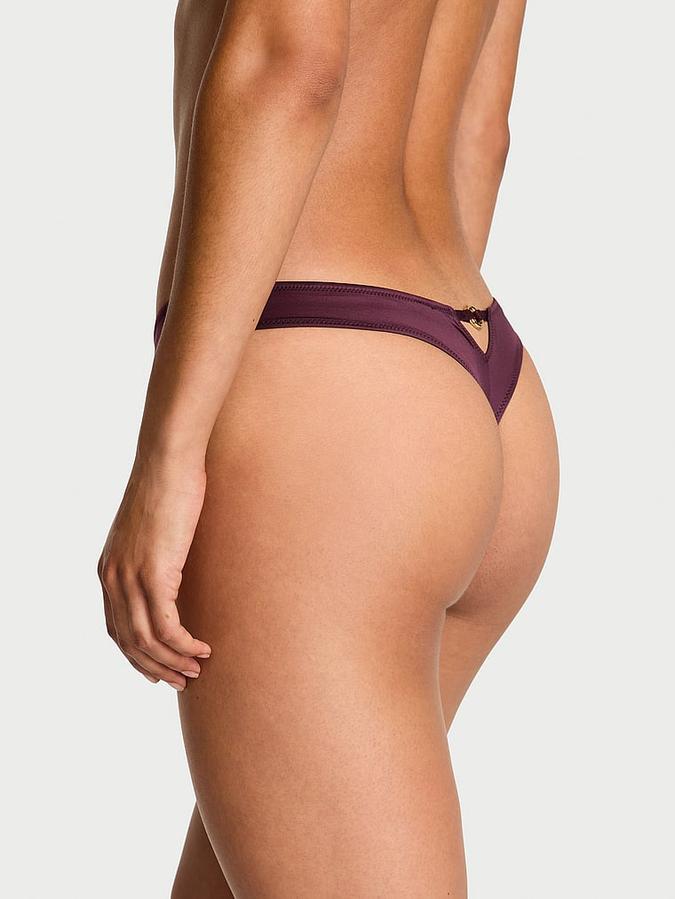 Strappy Ring Hardware Crotchless Thong Panty image number 1