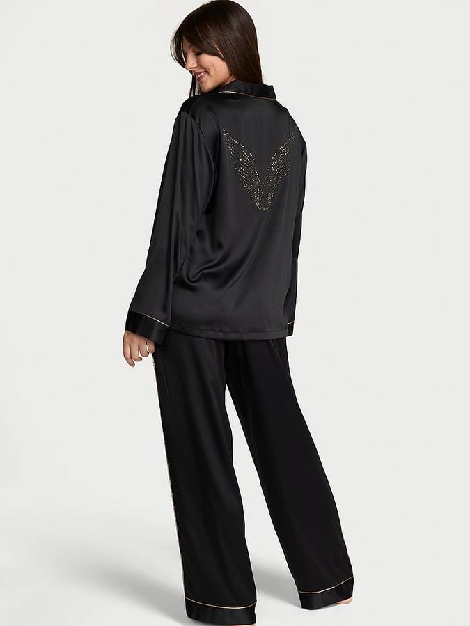 Glazed Satin Long Pajama Set