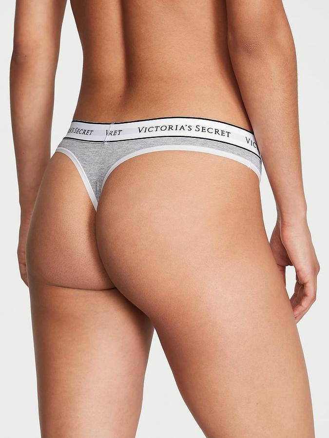 Logo Cotton Thong Panty image number 1