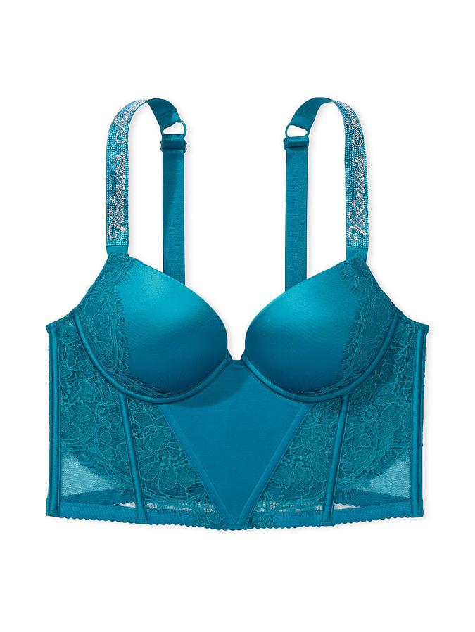 Shine Strap Lace Push-Up Corset Top image number 2