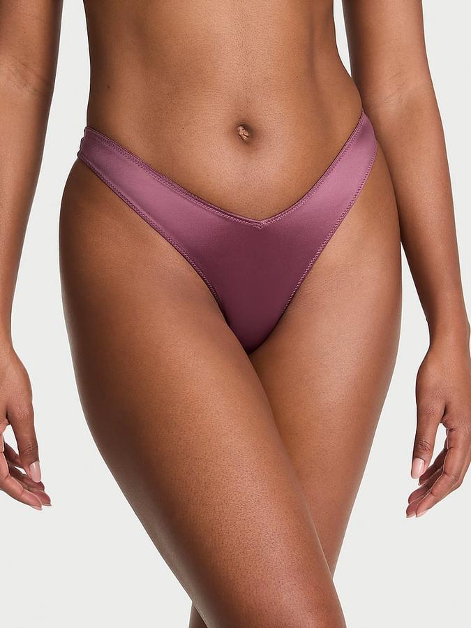 Smooth Strappy-Back High-Leg Thong Panty image number 0