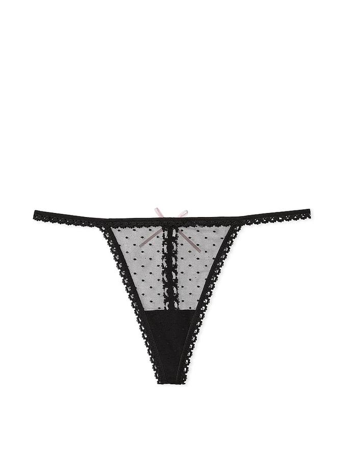 Ribbon Slot Mesh V-String Panty image number 2