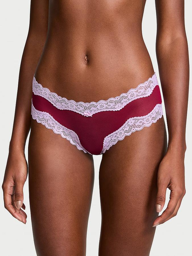 Tease Mesh Lace-Trim Cheeky Panty image number 0