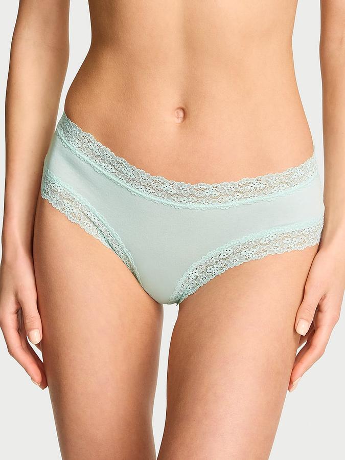 Cotton Lace-Trim Cheeky Panty